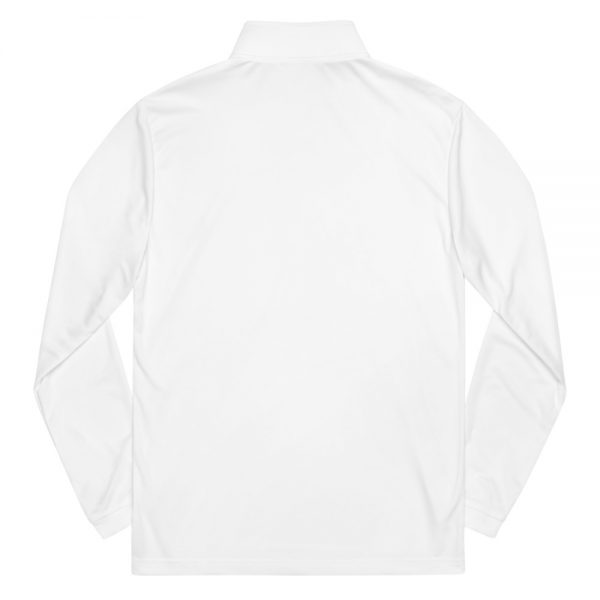 A plain white long-sleeve track jacket