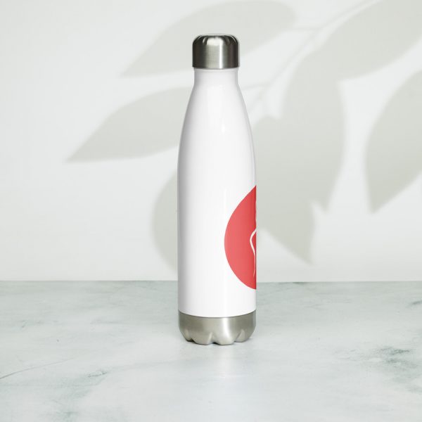 A white water bottle with the Premier Pain Treatment Institute logo on the front
