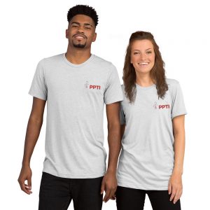 A man and woman wearing matching white t shirts with the Premier Pain Treatment Institute logo on the front