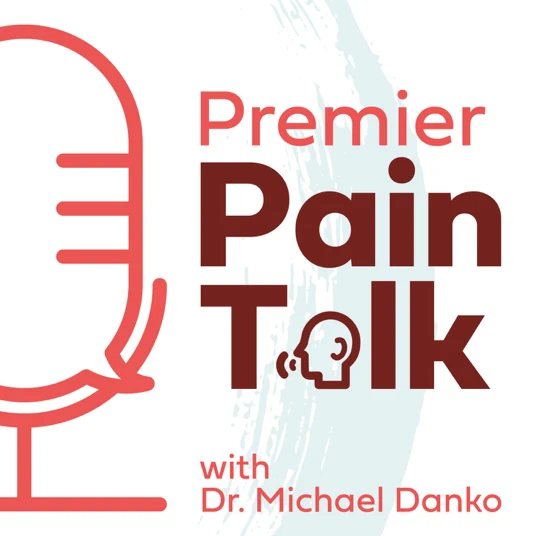 The logo for the podcast Premier Pain Talk with Dr. Michael Danko