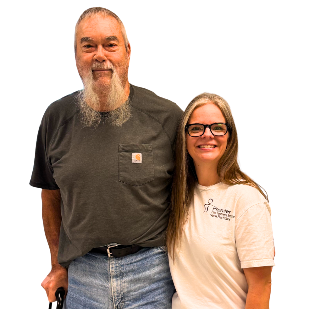 April Egbert, Nurse Practitioner with a pain management patient